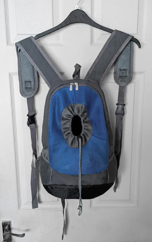 Preview of the first image of Blue/Grey Pet Carrier Backpack/Travel Bag.