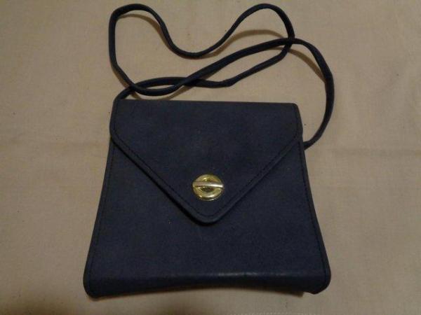 Image 2 of Clutch/shoulder bag. Navy Blue with detachable strap.