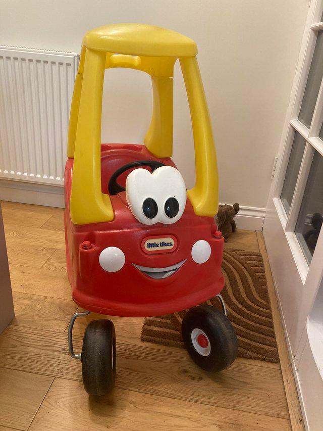 Preview of the first image of Little Tikes Cozy Coupe Car- red/yellow, very good condition.