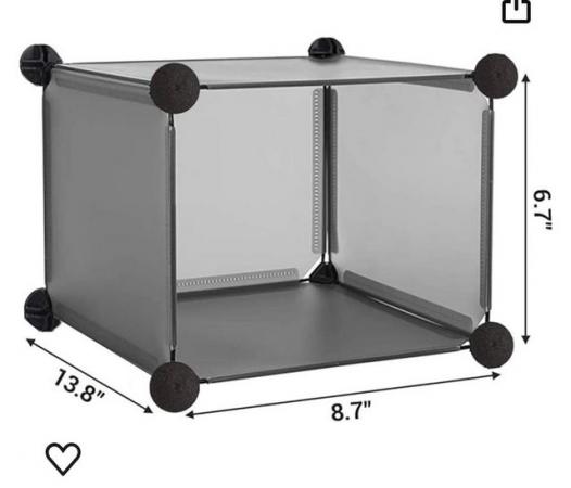 Image 1 of Homidec 16 cube plastic storage boxes in black