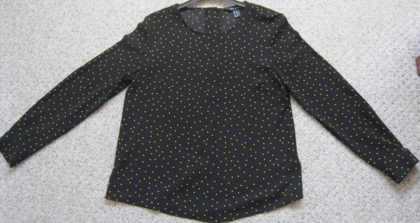 Image 1 of Black Blouse with long sleeves size 12
