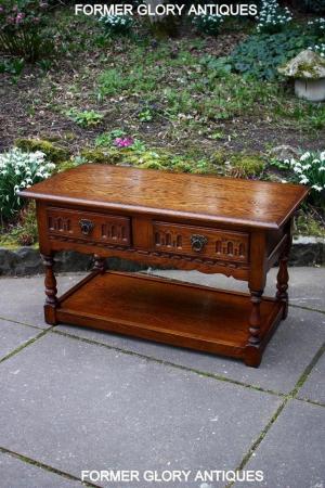Image 35 of OLD CHARM LIGHT OAK TWO DRAWER COFFEE TABLE TV UNIT STAND