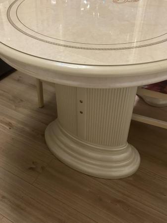 Image 2 of Italian Ivory Dining Table & 4 Chairs