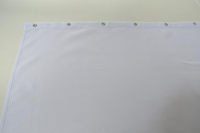 Preview of the first image of shower curtain, wafffle fabric in white.