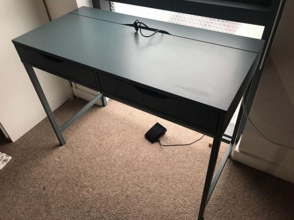 Image 2 of IKEA ALEX Desk, grey-turquoise, 132x58 cm