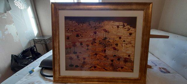 Image 1 of Beautiful large gold framed picture.