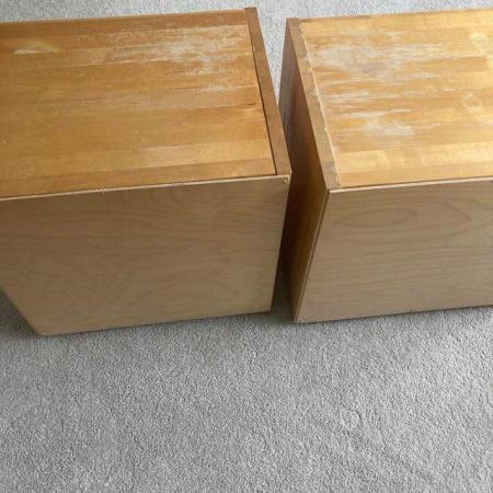 Image 3 of Pair of bedside tables with a single drawer each