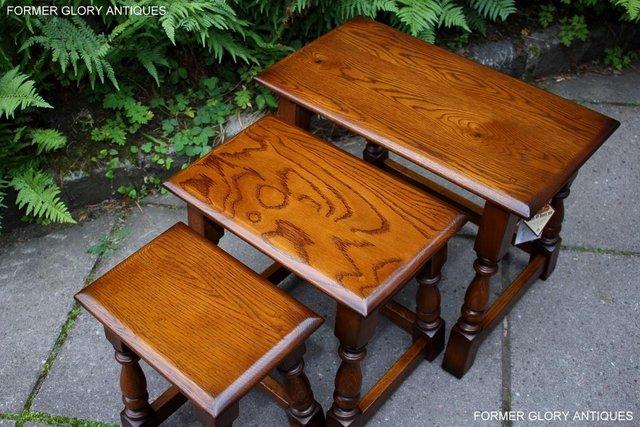 Image 58 of AN OLD CHARM LIGHT OAK NEST OF TABLES COFFEE TEA TABLE SET