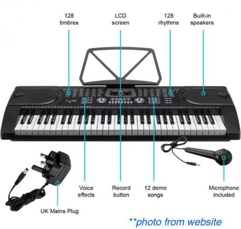 Image 3 of Crystals 61 keys electronic teaching keyboard