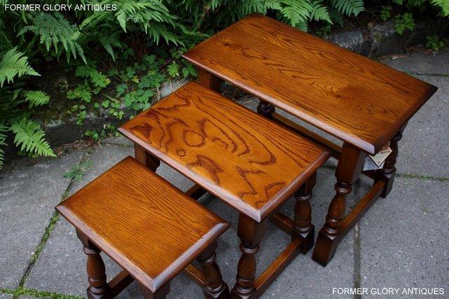 Image 81 of AN OLD CHARM LIGHT OAK NEST OF TABLES COFFEE TEA TABLE SET