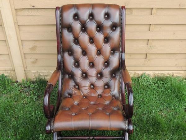 Image 3 of Antique Brown Chesterfield Rocking Chair (UK Delivery)