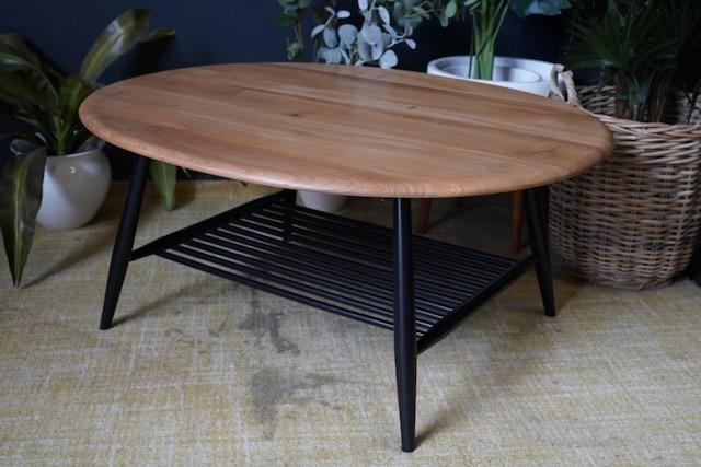 Preview of the first image of Ercol Solid Elm Coffee Table Model 422 Lucian Ercolani 1960.