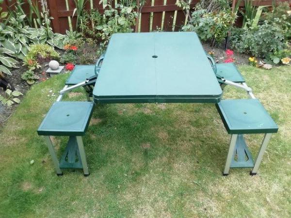 Image 1 of FOLDING TABLE AND FOUR CHAIRS SET FOR CAMPING/PICNICS etc
