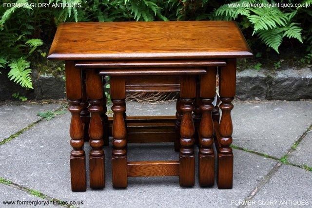 Image 76 of AN OLD CHARM LIGHT OAK NEST OF TABLES COFFEE TEA TABLE SET