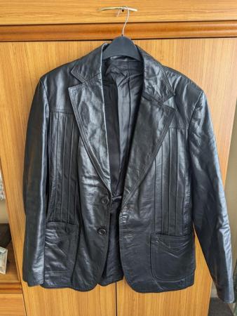Image 2 of Black genuine leather jacket