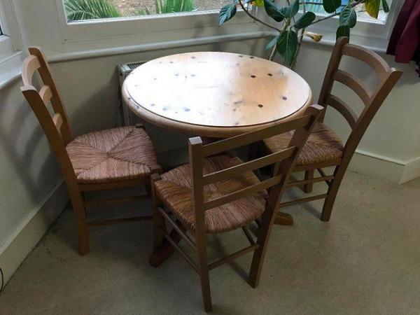 Image 2 of Solid Pine small round table and chairs set