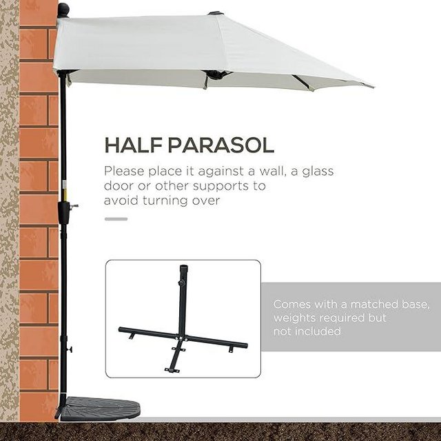 Preview of the first image of Outsunny 2m Half Parasol (in its original packaging).