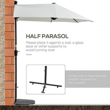Image 1 of Outsunny 2m Half Parasol (in its original packaging)