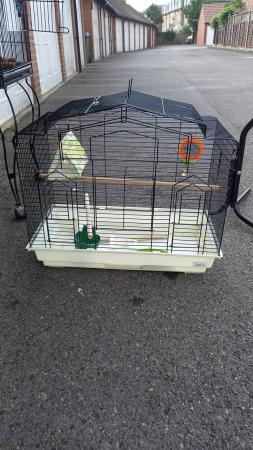 Image 1 of Bird cage, stand and toys