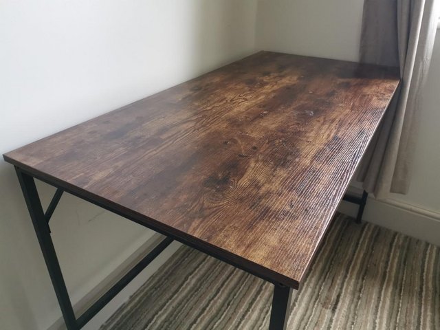 Preview of the first image of Vintage Oak Finish Computer Desk.