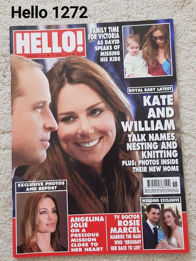 Preview of the first image of Hello Magazine 1272 - William & Kate Names Nesting Knitting.