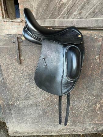 Image 3 of Dressage saddle- Harry Dabbs, 17.5" wide, mono flap .