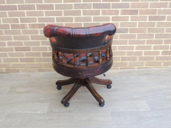 Image 5 of Dark Ox Blood Fully Buttoned Captains Chair (UK Delivery)