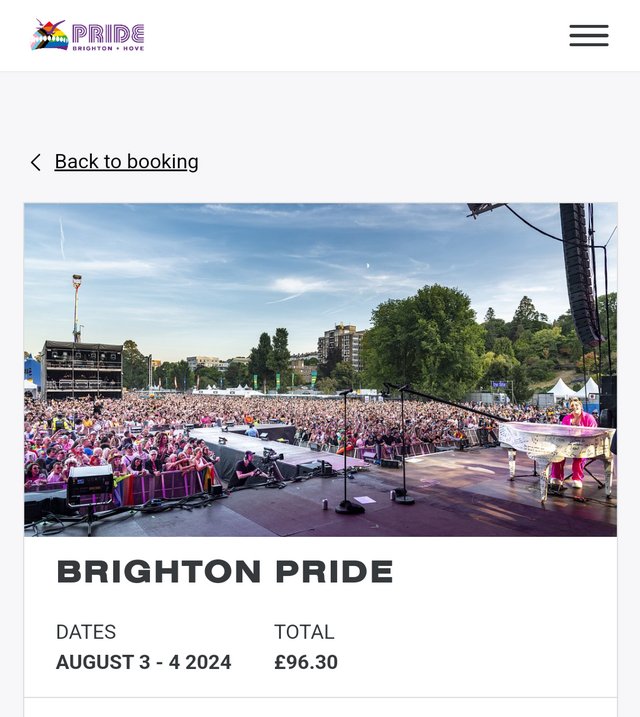 Preview of the first image of Brighton pride GA Weekend pass second tier ticket.