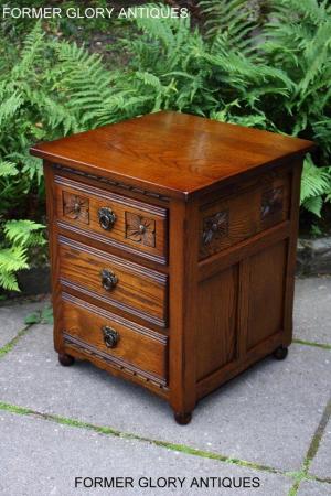 Image 10 of OLD CHARM LIGHT OAK BEDSIDE LAMP TABLES CHESTS OF DRAWERS