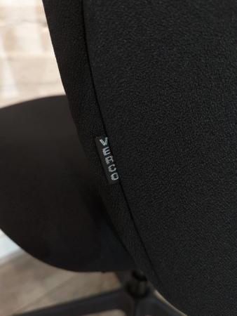 Image 2 of Verco Operator Chair, Adjustable, Swivel Base, Black Fabric
