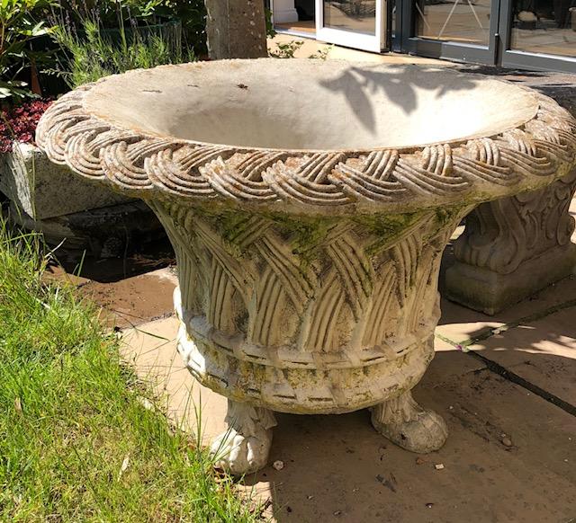 Preview of the first image of LARGE GARDEN URN FLOWER POT ORNAMENTAL STONEWARE.