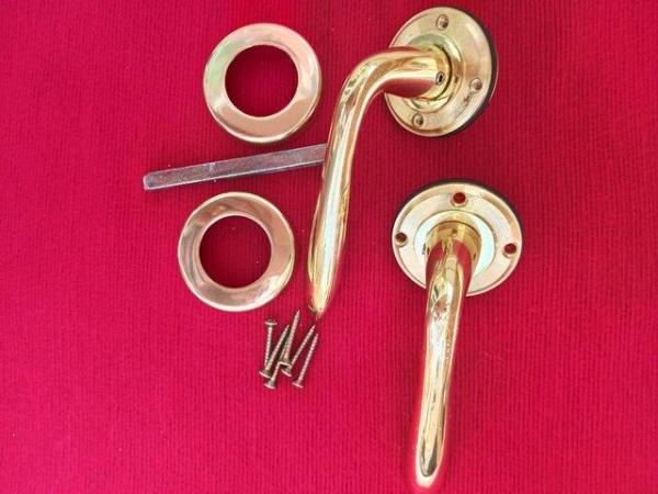 Image 2 of Polished brass finish internal door handles
