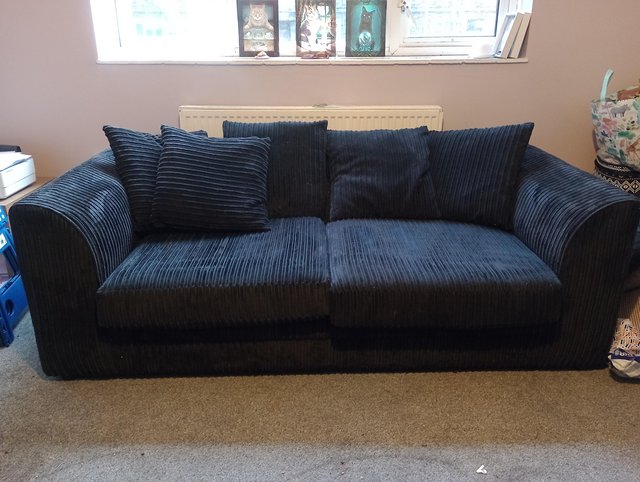 Preview of the first image of Wayfair Black Four Seater Sofa.