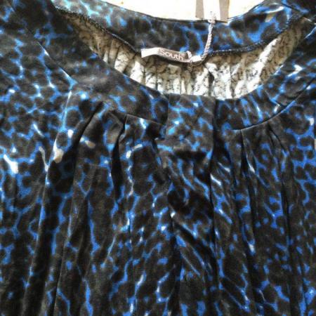 Image 4 of BNWT SOUTH Blue Leopard Print Long Sleeve Top, Size 14