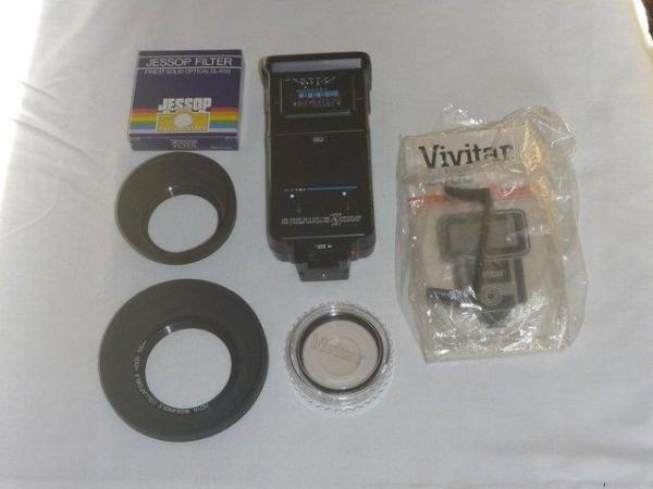 Image 1 of Vivitar 2500 Flash, 2 Hoods, and 2 Filters