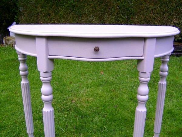 Image 2 of Half moon console table with drawer