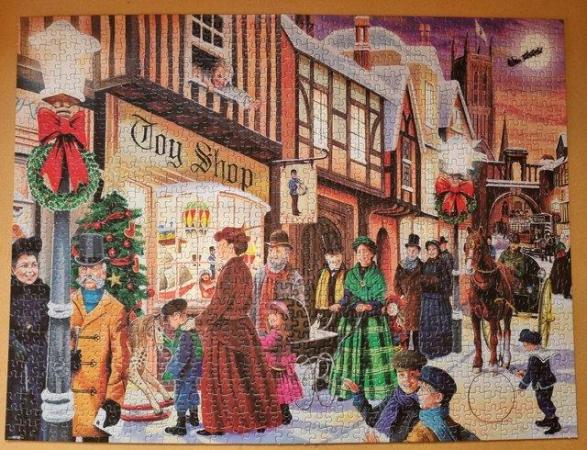Image 1 of 1000 piece JIGSAW called THE NIGHT BEFORE CHRISTMAS BY WADDI