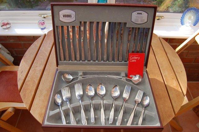 Image 10 of Viners Vintage Cutlery Canteens of Stainless Steel Designs.