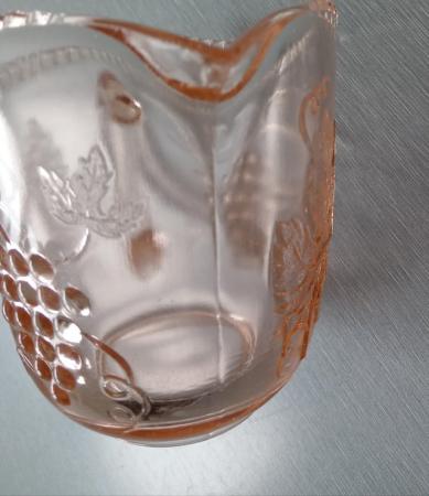 Image 6 of A Small Vintage Glass Jug with Orange Hues.  Height 3.1/2".