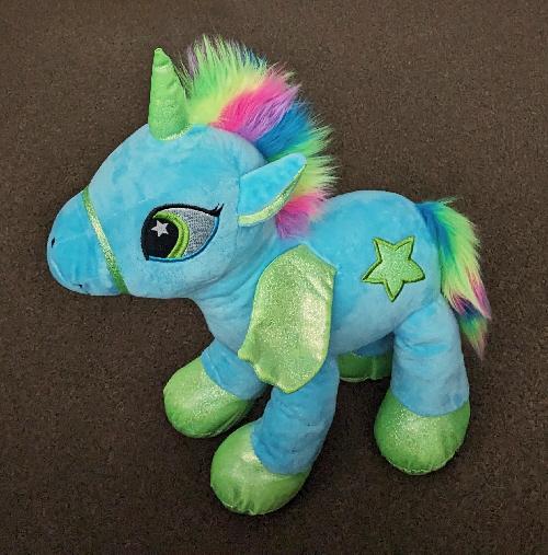 Preview of the first image of Beautiful Kids Large Rainbow Glitter Unicorn Plush.