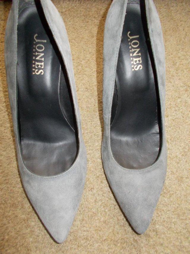 Preview of the first image of Grey suede,  stiletto heels made in Italy.