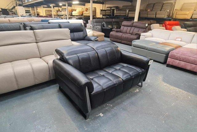Image 6 of Ex-display Packham black leather 2 seater sofa