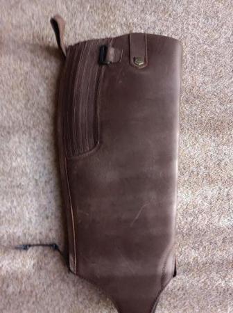 Image 2 of NEW: DUBLIN LEATHER VALLEY CHAPS, LARGE, BROWN