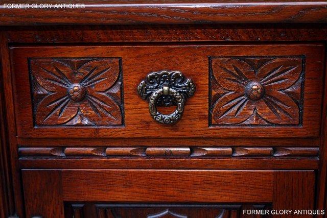 Image 92 of OLD CHARM TUDOR OAK CANTED HALL TABLE CABINET CUPBOARD STAND