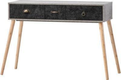 Preview of the first image of Nordic 3 drawer occasional table in concrete/charcoal.