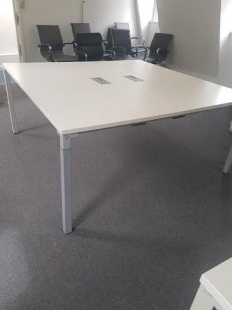 Image 2 of White 160cm x 160cm 2-person pod/bench office/business compu