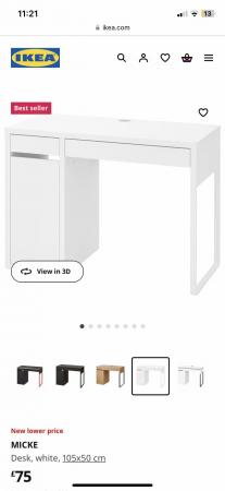 Image 1 of IKEA MICKE Table kids and chair - children desk white