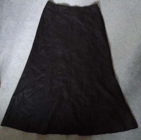Image 1 of Next long black linen skirt- UK size 12L