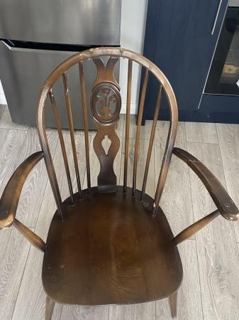 Image 3 of Vintage ercol (fleur de lys) chair
