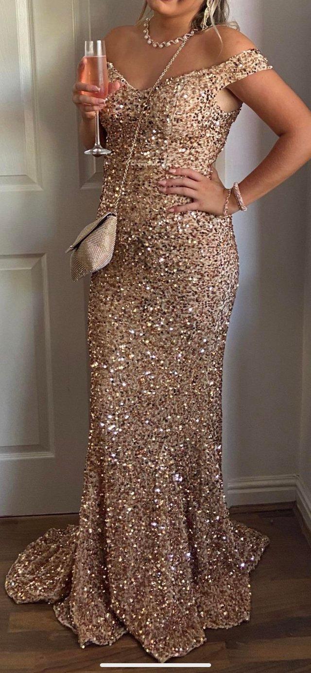 Preview of the first image of Rose gold prom dress, worn once.